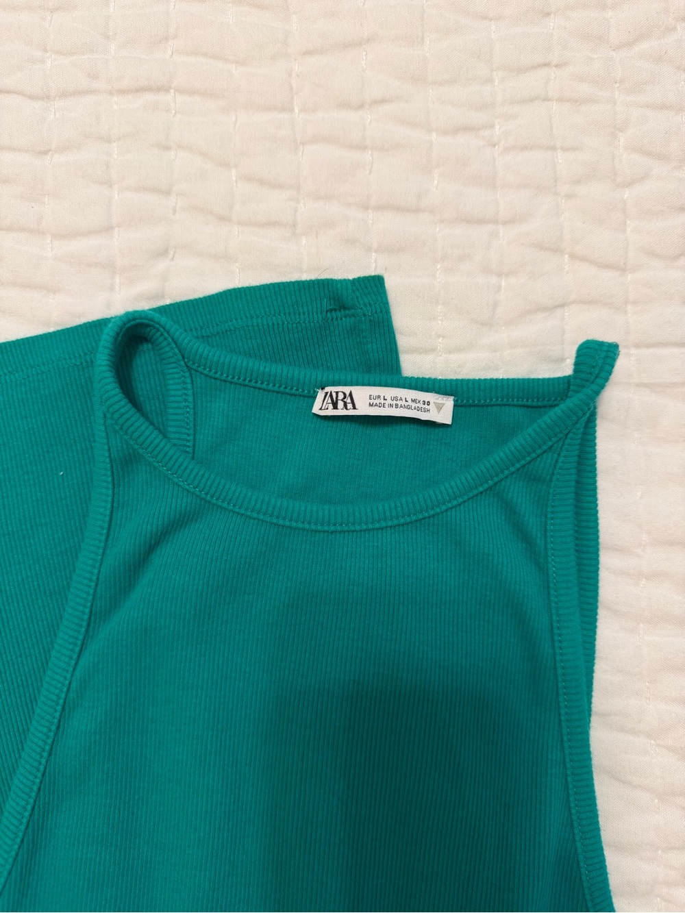 Zara green ribbed fitted maxi dress